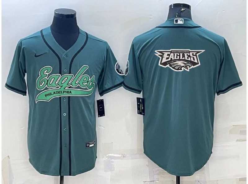 Men's Philadelphia Eagles Green Team Big Logo With Patch Cool Base Stitched Baseball Jersey,We sell and wholesale Men's Philadelphia Eagles Green Team Big Logo With Patch Cool Base Stitched Baseball Jersey on line form chian!